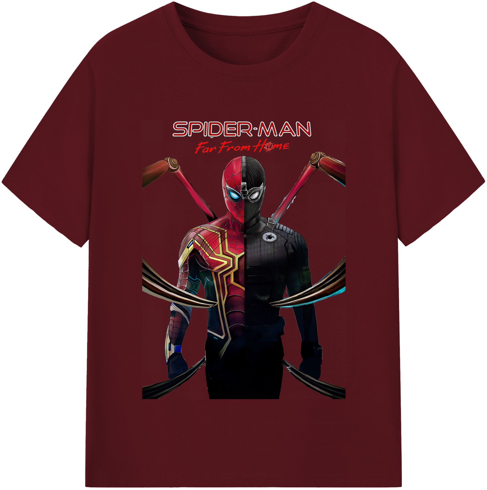 Spider Man スパイダーマン 綿100％半袖Tシャツ（フロントプリント）